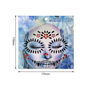 Offre Spéciale : Autocollants <span class=keywords><strong>de</strong></span> Maquillage Temporaire pour le Visage, Strass et Pierres pour le Visage, pour Cosplay, Halloween, Jour des Morts, Motifs Crâne - Product Image 2