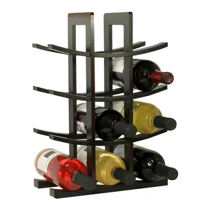 3 ניתן לגיבוב בקבוק רכוב עץ יין מתלה מודרני מפעל מחיר סיטונאי עיצוב בבית מותאם אישית לוגו האמריקאי סגנון