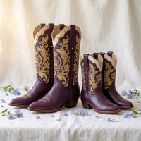 Nouvelle conception de bottes de neige, bottes de cowgirl, bottes de cowboy vintage durables, bout rond, bottes de cowboy en cuir véritable, chaussures de style western pour tous les jours