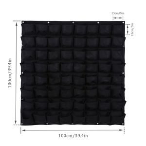 <span class=keywords><strong>Jardinière</strong></span> murale verticale 100x100cm, sac de culture en feutre à 64 poches, pot de plante suspendu - Product Image 2