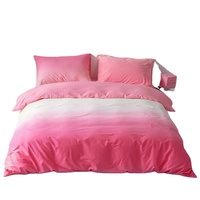 Nouveauté, ensemble de literie 100% polyester, drap de lit en lin avec imprimé dégradé rose