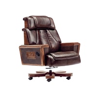 Chaise de bureau de direction de luxe moderne en cuir véritable avec dossier haut, roulettes et cadre en acier inoxydable, garantie 5 ans