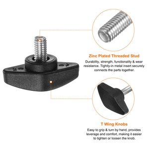 Black Tee Wing Knobs Thumb <b>Screws</b> M6x10mm Standard Male Thread Plastic T Knobs Handles Hand Clamping Knobs Grip Thumb <b>Screw</b> - Product Image 4