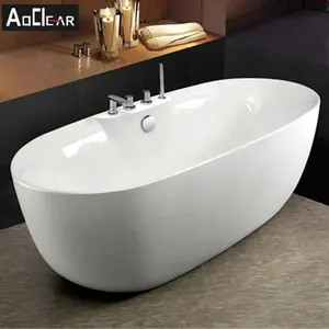 Luxury acrylic freestanding bathtub classic single solid surface soaking bathroom freestanding bathtub