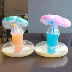 Porta-copos inflável para bebidas personalizado flutuante para piscina portátil Suporte para copos inflável de cogumelo adorável