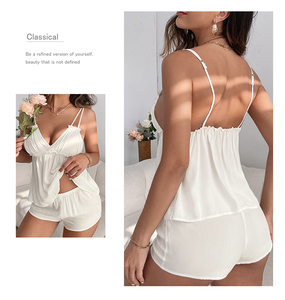 Pyjamas élégants en Spandex à prix d'usine, ensemble de vêtements de nuit doux comme de la soie, tenue de détente sexy pour couple, ensembles de pyjamas pour femmes - Product Image 6