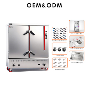 Armoire de cuisson vapeur à riz professionnelle en acier inoxydable, grande capacité 24 plateaux, à gaz, la plus vendue pour la restauration - Product Image 2