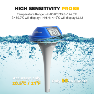 BaldrTherm Dual-Sided Anti-Fog Display High Precision Solar-Powered <strong>Floating</strong> Pool <strong>Thermometer</strong> Plastic Temperature Instrument - Product Image 4