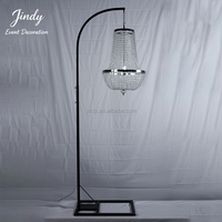 Nouvelle lampe de table en cristal dorée et argentée pour événements, lustre, centre de table pour décorations de table de mariage