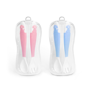 Juego de <span class=keywords><strong>Cuchara</strong></span> y Tenedor para Bebé con Diseño Personalizado OEM al por Mayor, Mango de Alta Resistencia, Utensilios de Alimentación para Niños Pequeños con Estuche de Almacenamiento - Product Image 1
