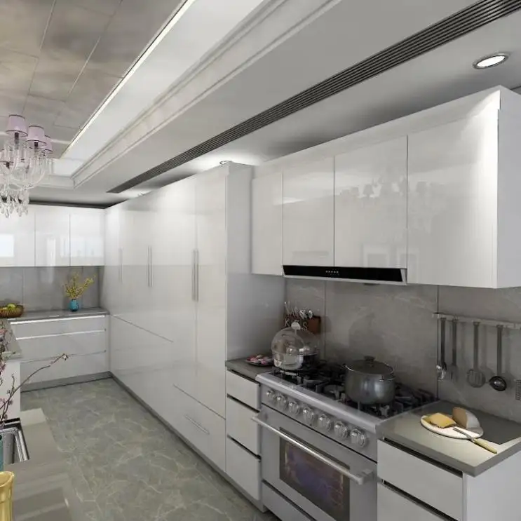 Schrank für Küchen schränke Modern Style Model Set Weiß Melamin Tür sockel