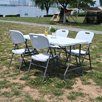 Ensemble table et chaises en plastique Senruihome, table pliante en plastique, table pliante de 8 pieds