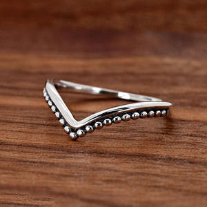 Bague en alliage en forme de boule T0935, plaquée argent antique, unisexe, tendance, cadeau, sertissage pavé sans pierre - Product Image 3