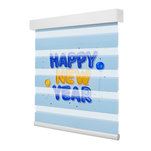 Zstarr tùy chỉnh in giáng sinh Hạnh Phúc năm mới trang trí hai lớp tự động cơ giới từ xa cửa sổ ngựa vằn Shades rèm - Product Image 5