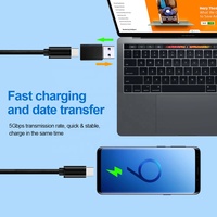 Adaptateur USB Type-C Femelle vers USB-A 3.0 Mâle, Charge Rapide 3A, Connecteurs Nickelés, Tressage en Alliage d'Aluminium pour Téléphones Mobiles et Appareils Photo