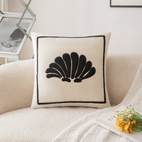 Taie d'oreiller géométrique simple moderne en velours brodé coussin décoratif pour la maison salon fenêtre du sol au plafond décorative