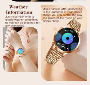 Montre connectée pour femmes, étanche, double bracelet, montre connectée pour <span class=keywords><strong>la</strong></span> santé des femmes, Hart Biet, boîtier entièrement métallique, ultra-mince, montre connectée T91 - Product Image 2