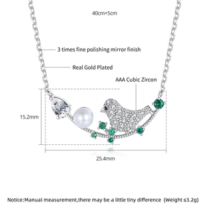 LUOTEEMI אופנה נוצץ קריסטל זירקון פייב Vintage חי מזל ציפור הצהרת תליון שרשראות נשים תכשיטי מתנה - Product Image 2