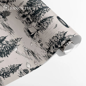 फैंसी फिक्स ट्री पैटर्न pvc वाटरप्रूफ दीवार कागज छत घर के लिए 44x300 सेमी मुफ्त नमूना - Product Image 1