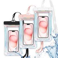 Sac étanche à bandoulière brillant pour téléphone portable Pochette étanche flottante universelle Sac sec pour téléphone portable pour les activités nautiques
