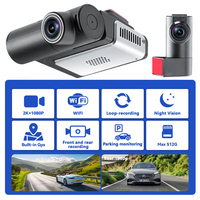 Perekam Mobil 4G 2K Dash Cam Koneksi Aplikasi Langsung Kamera Belakang Lensa Ganda ADAS Peringatan Keluar Jalur GPS Perekam Video 1 Tahun