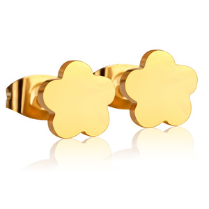 Pendientes de tuerca con forma de corazón de oro, acero inoxidable 316L, joyería hipoalergénica para mujer, accesorios de moda - Product Image 4