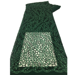 Tela de encaje bordado con lentejuelas pequeñas, Material nupcial, tela de encaje de red con lentejuelas para vestido de novia - Product Image 1