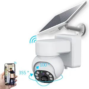 WiFi 6 IP66 4K 8MP Solar Powered Bullet and PTZ Camera Solar Power Security Camera System Outdoor Two Way Audio 4G Camera