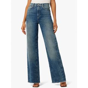 กางเกงยีนส์วินเทจสีน้ำเงินฟอกทรงขาบานเอวสูงสำหรับผู้หญิง - Product Image 2