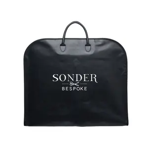 Bolsa de almacenamiento de tela negra de lujo de 47 ", bolsas de ropa colgantes impermeables, ropa colgante de viaje, bolsa de traje de viaje Oxford