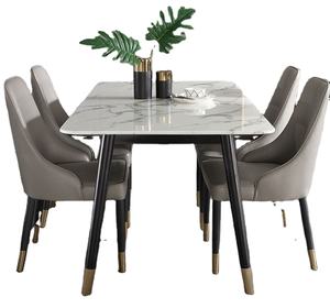 Mesa de comedor sencilla y moderna rectangular de mármol nórdico, mesa de comedor de madera de lujo ligera para el hogar - Product Image 1