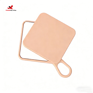 HQ Mixed Proc Discount Cute Silver Square Portable Lighted Cosmetic <b>Mirror</b> with Flap Pocket Foldable Gift for Decompression - Product Image 1