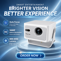 Projecteur LCD JUNUO HY320MAX Android 14 Mini Dual Wifi6 400ANSI H726 BT5.4 1920X1080P Projecteur domestique et extérieur