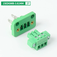 Connector Through-wall Plug-in Terminal Blocks 15EDGWB-3.81MM 2P 3P P4 P5 P6 P8 P10 P12 P14 P20P 300V/8A Crimp Terminal Block