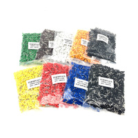 100pcs/bag E1508 Bootlace Cooper Ferrules Kit Set Konektor Kabel Tembaga Berinsulasi Terminal Ujung Pin