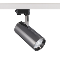 Spot LED sur rail RONSE Modern Slim Elegance 3CCT type H, puce COB, lentille noire, orientable, montage mural, dimmable, IRC 90 élevé