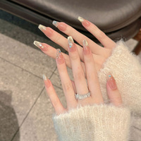 Diseño #2583 #2588 #2590 Venta al por mayor 10PCs Handpaint Gel Press Nails Beautiful Luxury handmade Acrylic nails Press on high quality