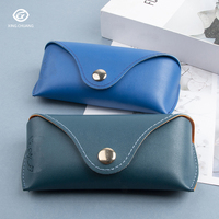 Étui de rangement portable en cuir PU tendance pour lunettes, avec boucle métallique souple, pour lunettes de soleil (vente en gros)