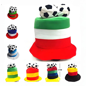 Chapeau haut de forme 2026, chapeau drapeau du monde, accessoire de fan, chapeau haut de forme en velours, chapeau fedora en forme de ballon de football, accessoires de cheerleading, chapeau de fête de carnaval, cadeau - Product Image 1