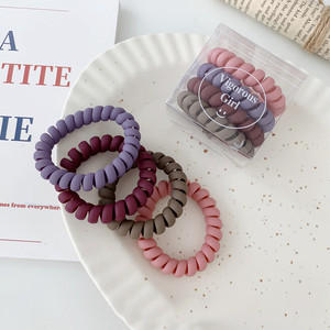 Bandas de goma de plástico para el pelo para mujer, set de 4 unidades de lazos elásticos para el pelo con <span class=keywords><strong>cord</strong></span>ón para teléfono, en caja - Product Image 6