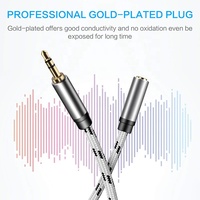 1M 2M 3M Anpassbare Länge Koaxialkabel Vergoldet 3,5MM Stecker auf Buchse Audio-Klinkenstecker Stereo Aux Verlängerungskabel für Auto