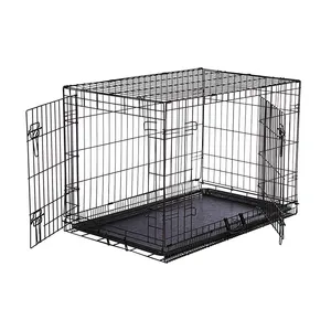 Single Double Door foldable stackable kennel metal collapsible Kennel Mesh pet custom dog wire cage design on sale