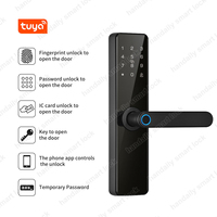 Bas prix appartement chambre poignée serrure de porte avant Ttlock Tuya App Code biométrique empreinte digitale serrure de porte intelligente pour la sécurité à domicile