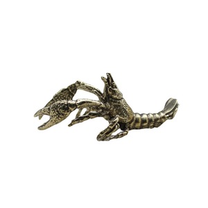 Ornement de théière en laiton en forme d'écrevisse, support décoratif de couvercle de théière de style chinois, accessoire de service à thé en métal - Product Image 3