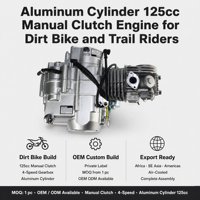 Ensemble Moteur de Moto Enduro Tout-Terrain 125cc à Embrayage Manuel, Cylindre en Aluminium, 4 Vitesses, Fourniture en Gros