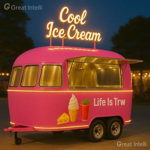 Grande cuisine préfabriquée Intelli Camion à café Bbq Camion à pizza Chariot à remorque rapide mobile avec équipement de cuisine complet - Product Image 2