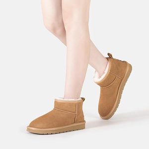 Bottes d'hiver classiques <span class=keywords><strong>pour</strong></span> femmes Uggly de haute qualité, en cuir véritable, fourrure et laine, pantoufles d'hiver, chaussures d'hiver <span class=keywords><strong>pour</strong></span> femmes, bottes de <span class=keywords><strong>neige</strong></span> d'hiver - Product Image 1