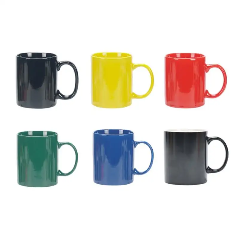 Gran oferta, tazas de Color de gran capacidad personalizadas, taza de café de Hotel y oficina, taza de café de cerámica brillante de 11 OZ para regalo promocional