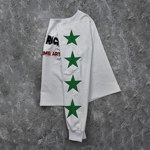 Camiseta de Manga Larga Extra Grande para Hombre, 100% Algodón de Punto, con Logotipo Personalizado Serigrafiado y Bordado Desgastado de Alta Calidad - Product Image 2