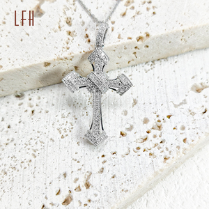 Colar pingente cruz dourada, joia dourada pingente cruz - Product Image 6